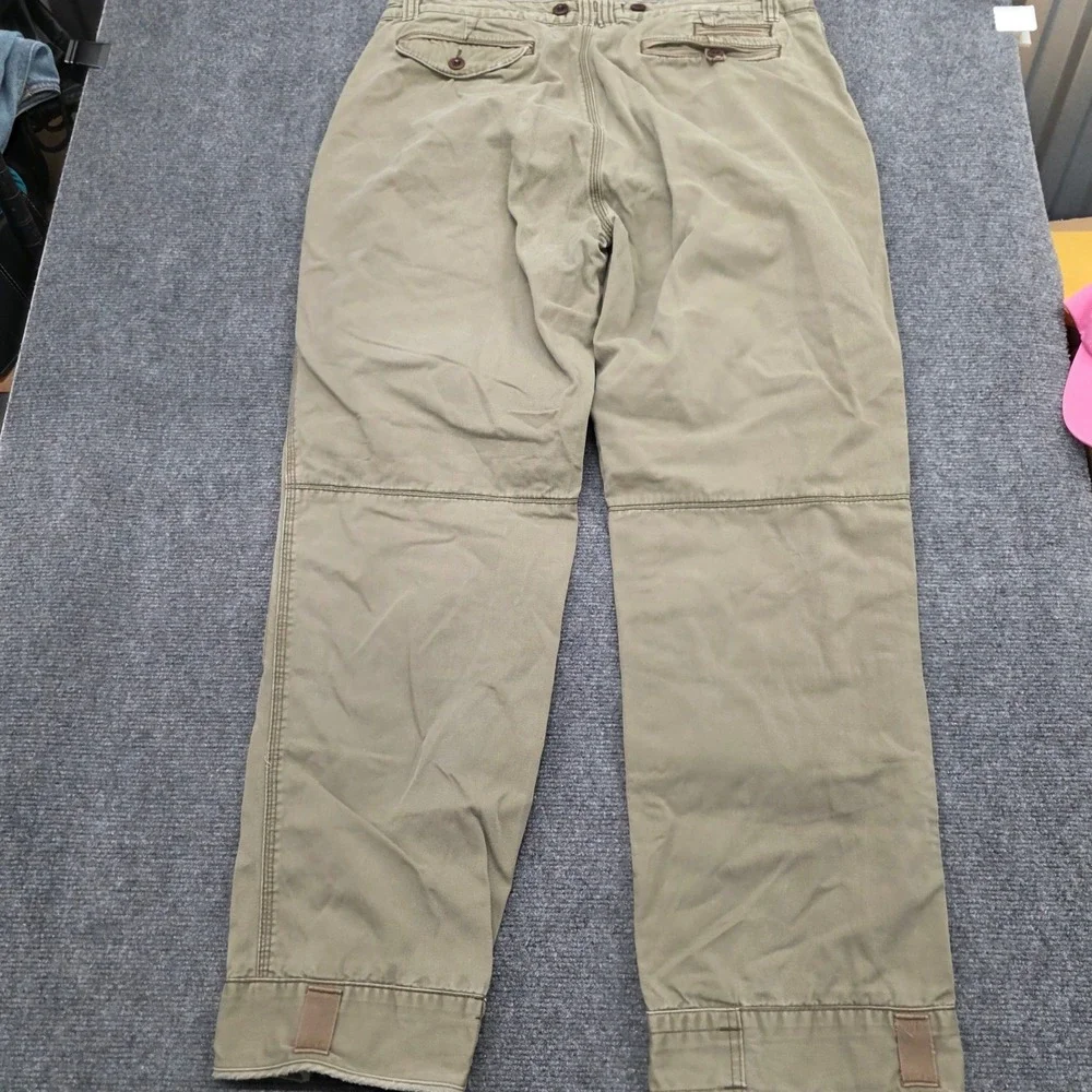 Vtg Polo Ralph Lauren Men Green Cotton Double Knee Military Field Pants 36/32